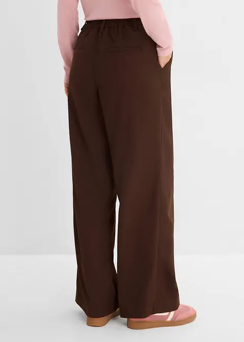 Pantalon large &agrave; pinces, taille &eacute;lastiqu&eacute;e, bonprix