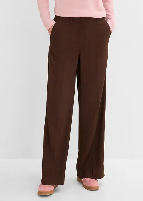Pantalon large &agrave; pinces, taille &eacute;lastiqu&eacute;e, bonprix