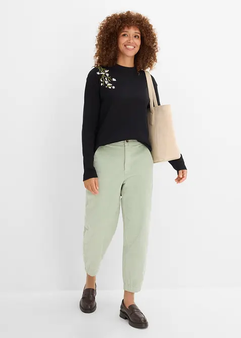 T-shirt manches longues en coton m&eacute;lang&eacute; &eacute;pais, bonprix
