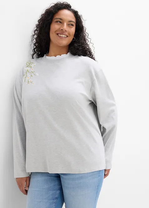 Langarmshirt mit schwerer Bio-Baumwolle, bonprix