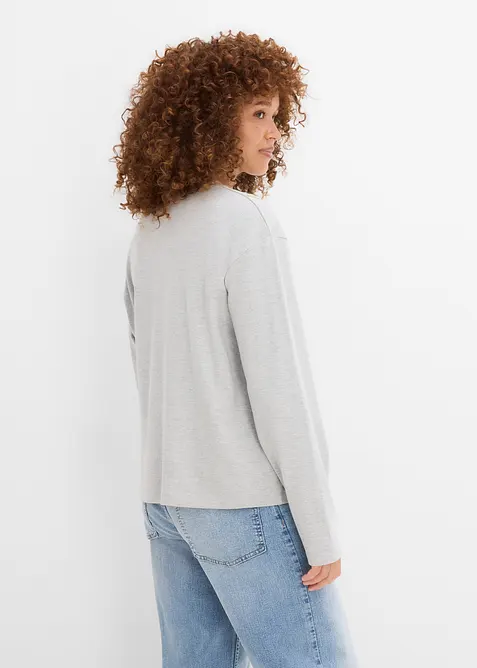 Langarmshirt mit schwerer Bio-Baumwolle, bonprix