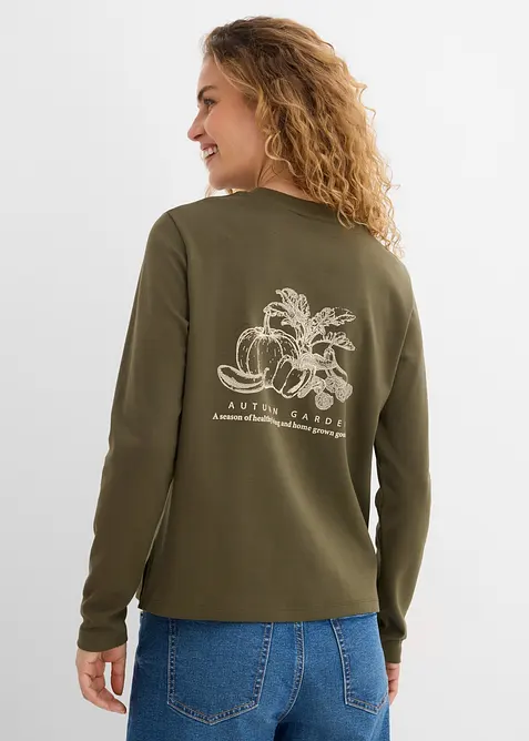 Langarmshirt aus schwerer Bio-Baumwolle, bonprix