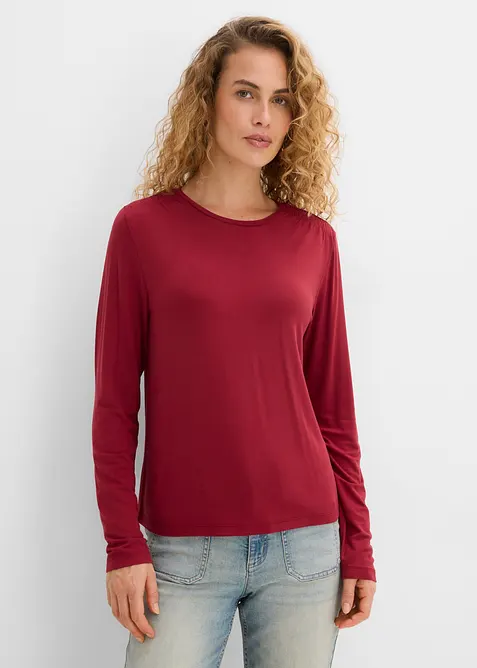 T-shirt manches longues en viscose extensible, bonprix