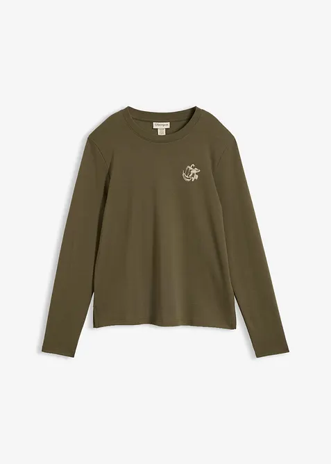 Langarmshirt aus schwerer Bio-Baumwolle, bonprix