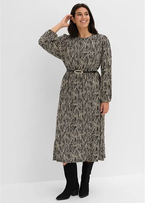 Jerseykleid aus flie&szlig;ender Viskose, bonprix
