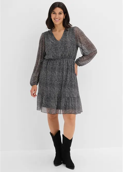 Jerseykleid aus feinem Mesh, bonprix