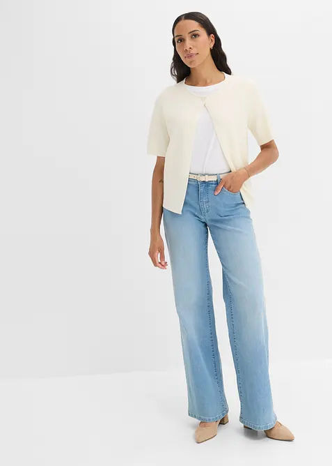 Gilet en maille de coton m&eacute;lang&eacute;, bonprix