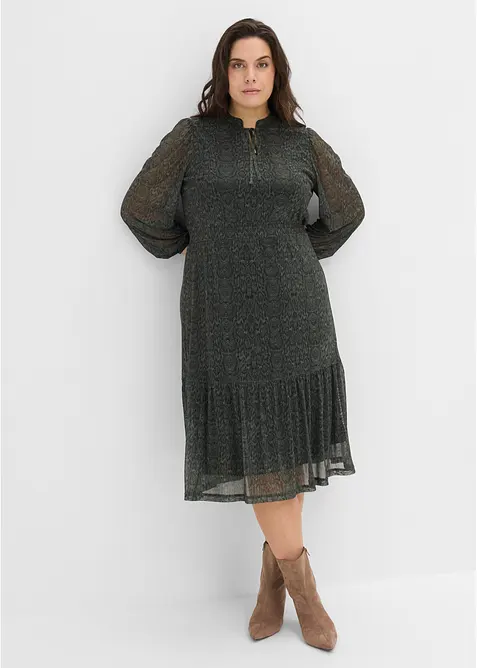 Jerseykleid aus feinem Mesh, bonprix