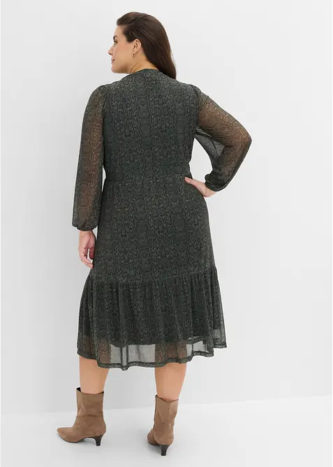 Jerseykleid aus feinem Mesh, bonprix