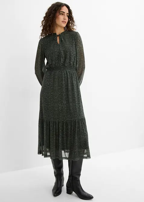 Jerseykleid aus feinem Mesh, bonprix