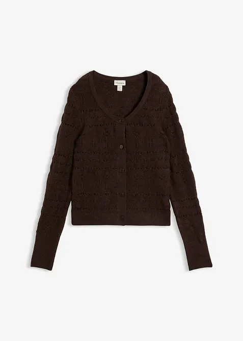 Gilet en maille ajour&eacute;e, bonprix