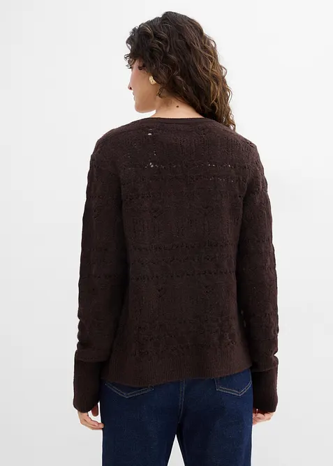 Gilet en maille ajour&eacute;e, bonprix