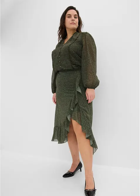 Jupe en mousseline, style portefeuille, bonprix