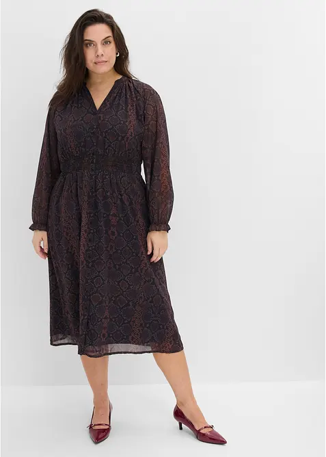 Chiffonkleid mit Frill-&Auml;rmeln, bonprix