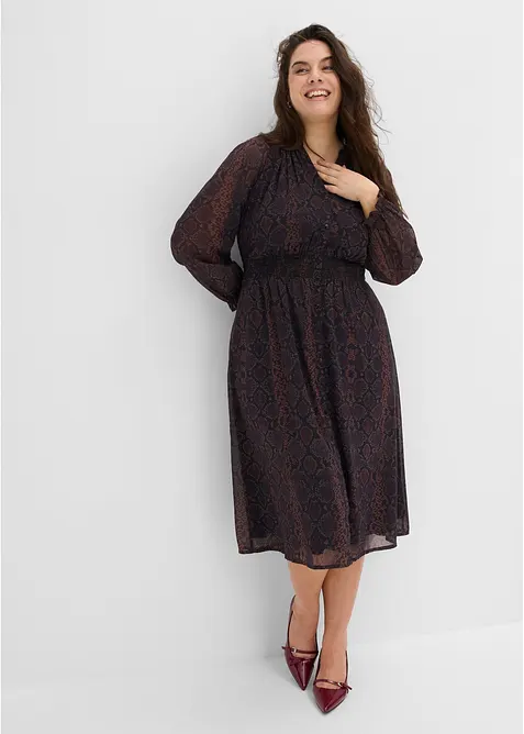 Chiffonkleid mit Frill-&Auml;rmeln, bonprix