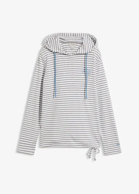 T-shirt &agrave; capuche en interlock, bonprix