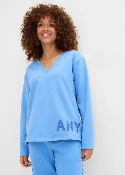 Sweat-shirt en coton extensible, bonprix