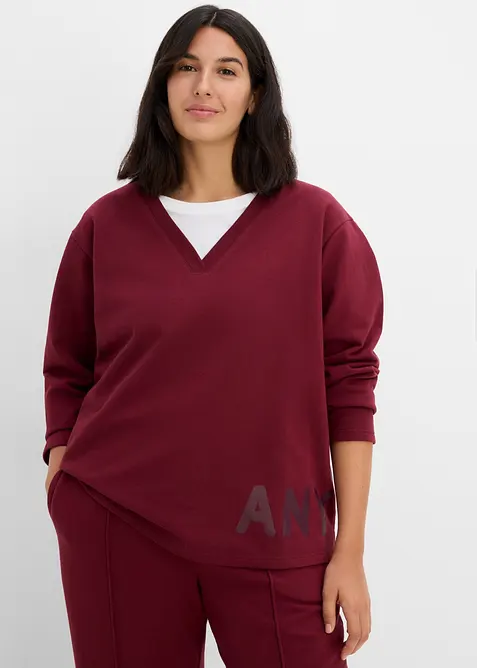 Sweatshirt aus elastischem Bio-Baumwoll-Mix, bonprix
