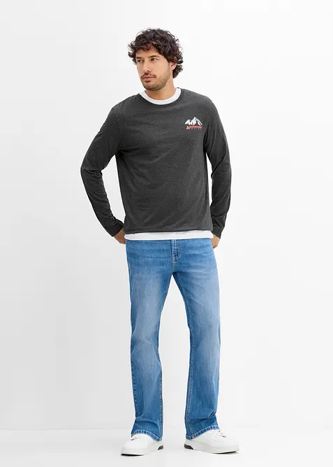 Lot de 2 T-shirts manches longues, bonprix