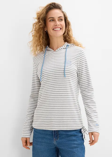 T-shirt &agrave; capuche en interlock, bonprix