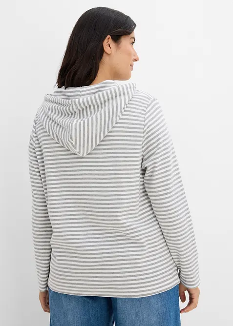 T-shirt &agrave; capuche en interlock, bonprix