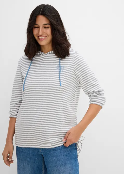 T-shirt &agrave; capuche en interlock, bonprix