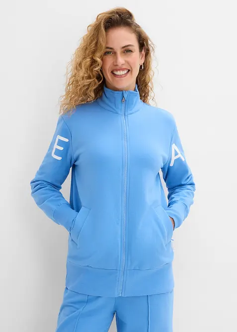 Sweat zipp&eacute; en coton extensible, bonprix