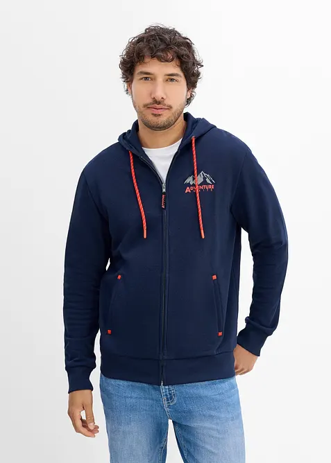 Sweat zipp&eacute; &agrave; capuche, regular, bonprix