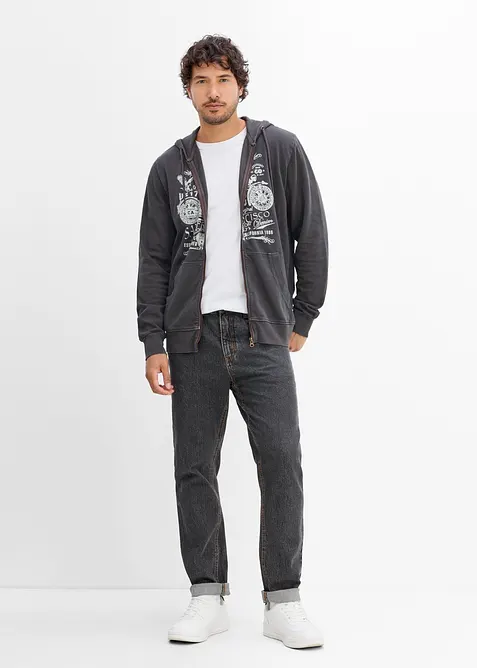 Sweat zipp&eacute; &agrave; capuche, 100% coton, bonprix