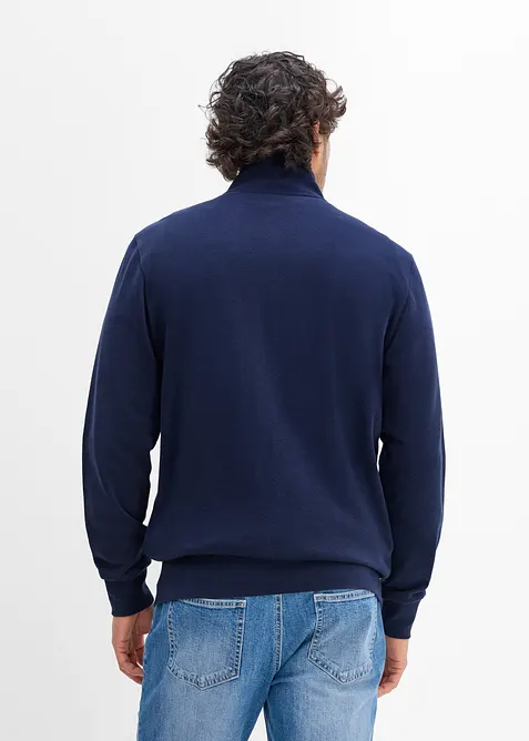 Sweat zipp&eacute; &agrave; col montant 100% coton, bonprix