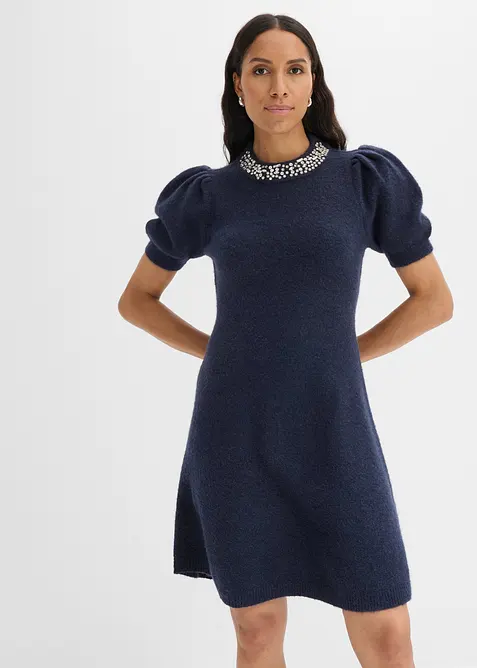 Strickkleid mit Strass-Applikation, bonprix