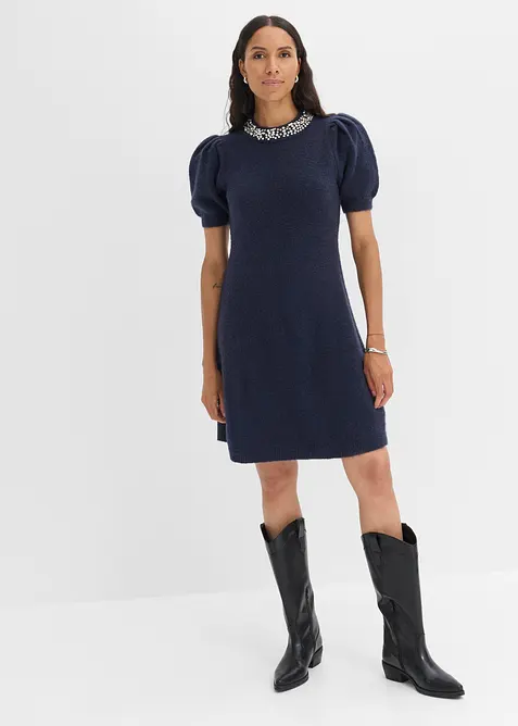 Strickkleid mit Strass-Applikation, bonprix