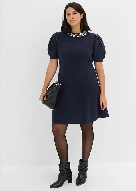 Strickkleid mit Strass-Applikation, bonprix