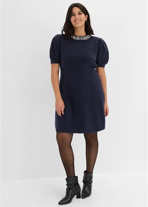 Strickkleid mit Strass-Applikation, bonprix