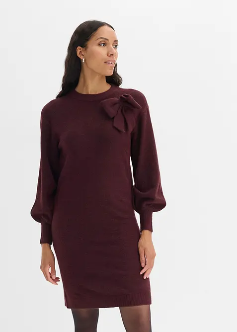 Strickkleid mit Schleifen-Applikation, bonprix