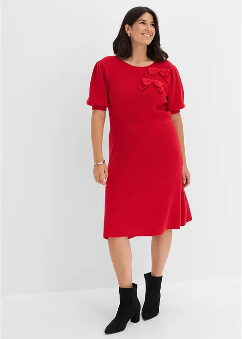 Strickkleid mit Schleifen-Applikation, bonprix