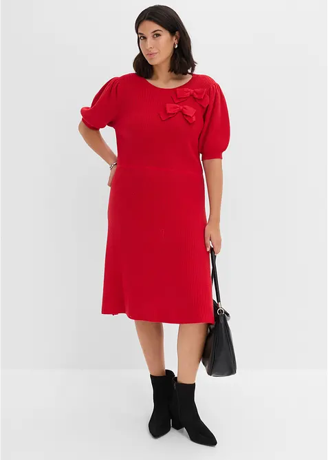 Strickkleid mit Schleifen-Applikation, bonprix