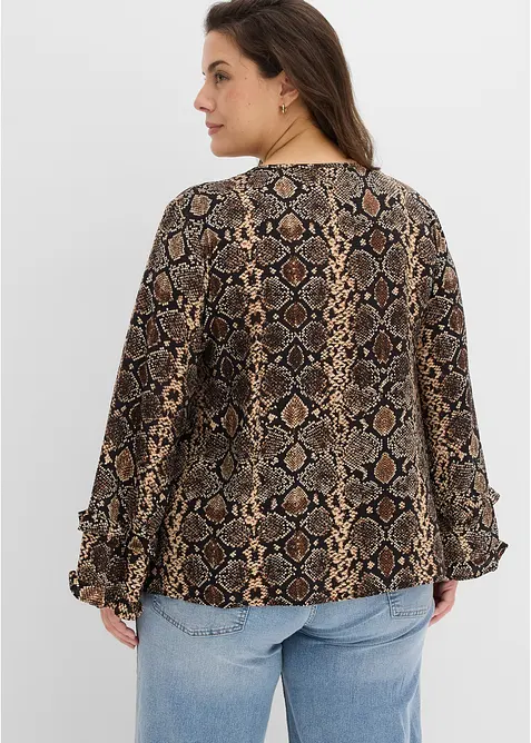Blouse longue en viscose m&eacute;lang&eacute;e, bonprix