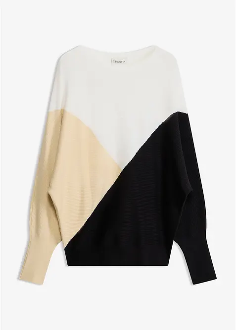 Pull en fine maille &agrave; manches chauve-souris, bonprix