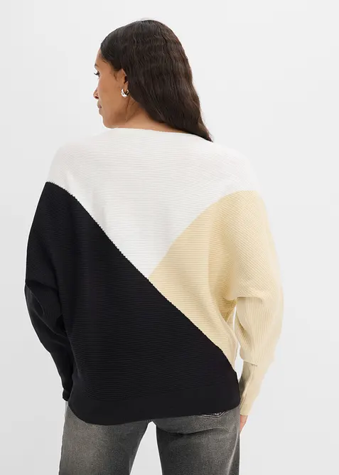 Pull en fine maille &agrave; manches chauve-souris, bonprix