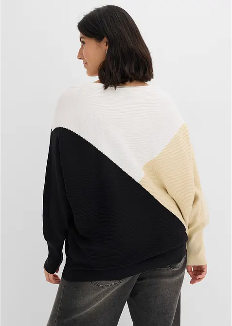 Pull en fine maille &agrave; manches chauve-souris, bonprix