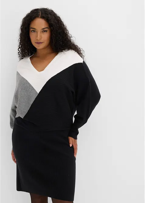 Strickkleid mit Fledermaus&auml;rmeln, bonprix