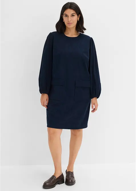 Robe en velours c&ocirc;tel&eacute; avec poches, bonprix