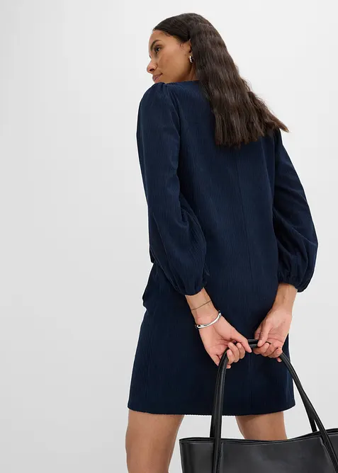 Robe en velours c&ocirc;tel&eacute; avec poches, bonprix