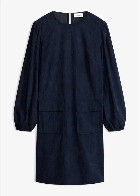 Robe en velours c&ocirc;tel&eacute; avec poches, bonprix