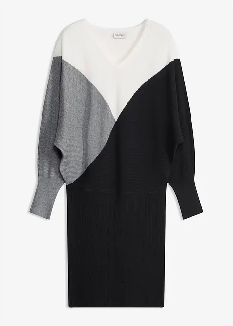 Robe en maille &agrave; manches chauve-souris, bonprix