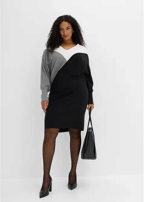 Strickkleid mit Fledermaus&auml;rmeln, bonprix