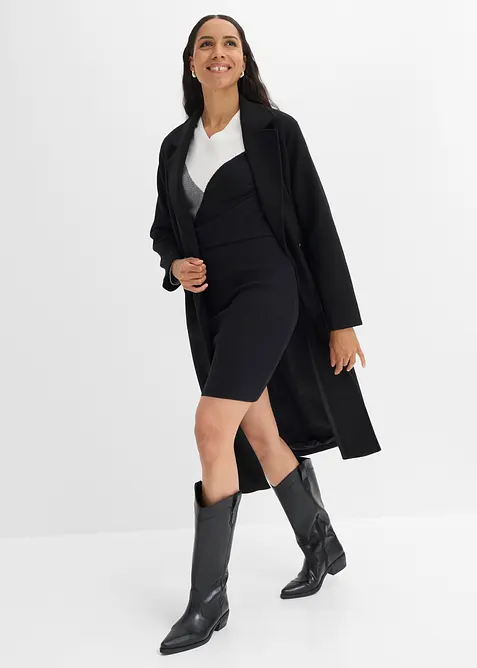 Robe en maille &agrave; manches chauve-souris, bonprix