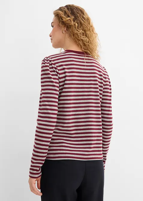 T-shirt manches longues en coton m&eacute;lang&eacute; &eacute;pais, bonprix