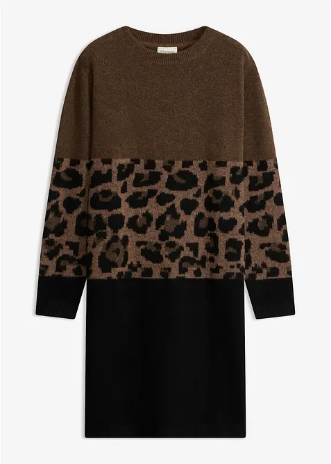 Robe en maille &agrave; motif jacquard, bonprix